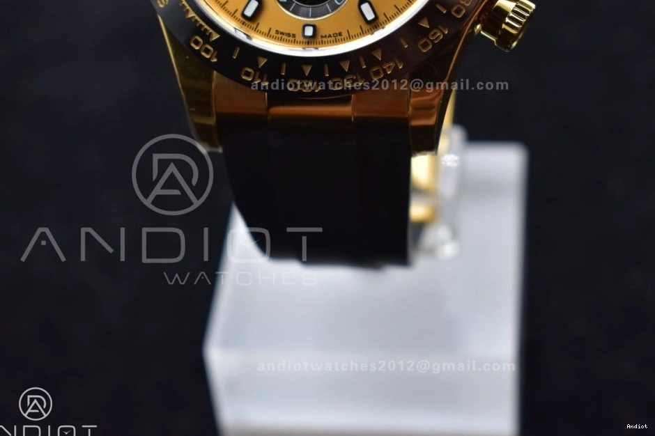 1:1 Daytona Rubber Strap BTF Oysterflex SA4130 on Best Edition Dial 116518 Black YG 0112